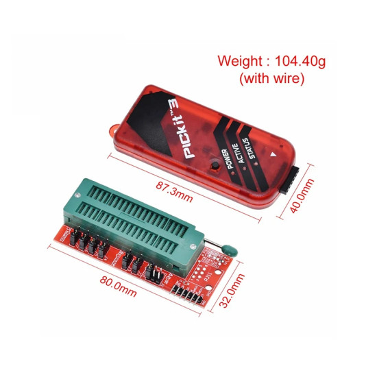 PICKIT3 PIC KIT3 PICKIT 3 Programmer Offline Programming PIC Microcontroller Chip Monopoly+PIC Programmer Adapter Seat