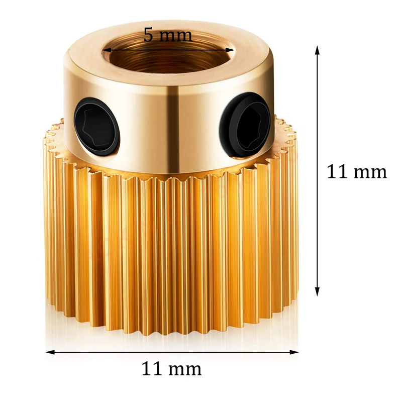 10PCS-Brass-Gear-Extruder-Wheel-40-Teeth-5mm-Bore-for-Creality-CR-10-CR-10S-Ender